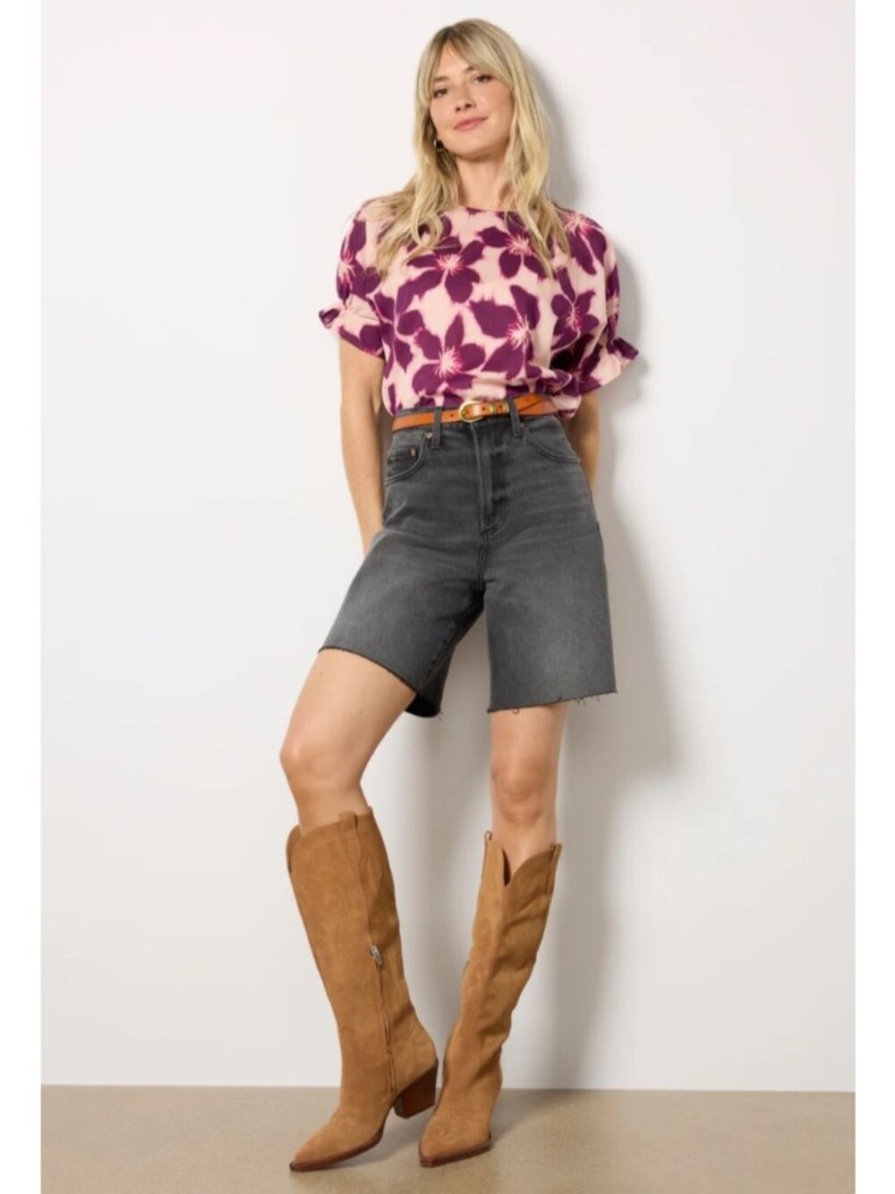 NEW Pistola Kaylee High-Rise Loose Shorts Distressed-Hem Western Grunge Denim 26